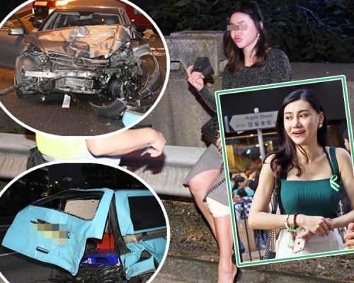 30歲女司機未能通過酒精呼氣測試。據悉,被捕女子為模特兒蔡淽淇(右小圖資料圖片)。