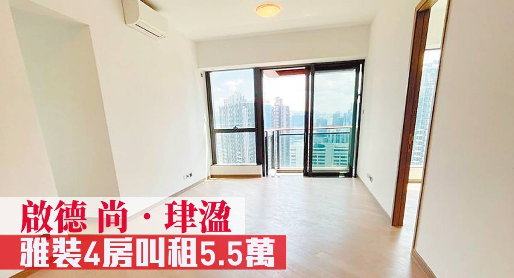 啟德發展區尚.珒溋1座高層A室,實用面積1072方呎,叫租55,000元。