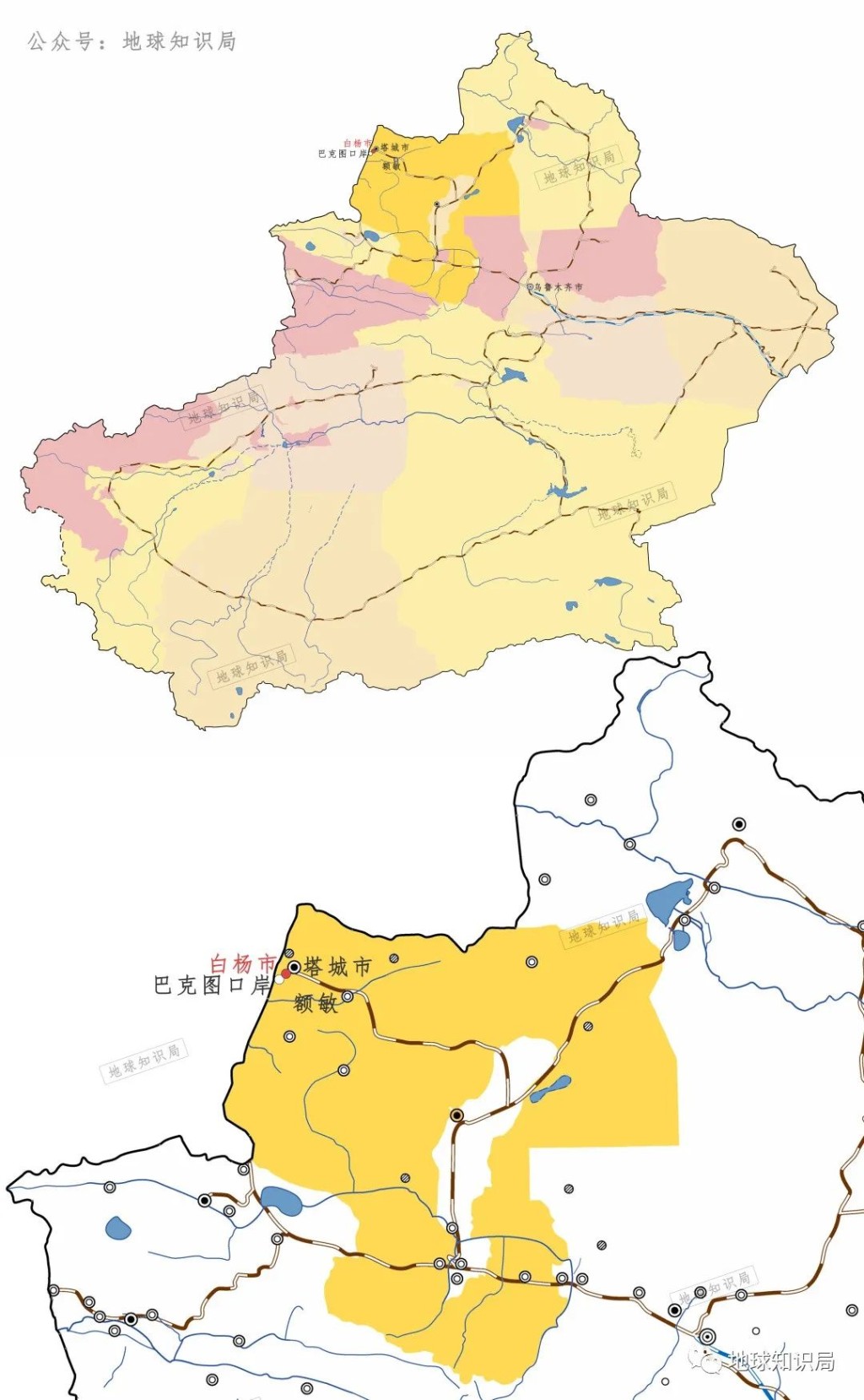 白楊市位於中哈邊境。