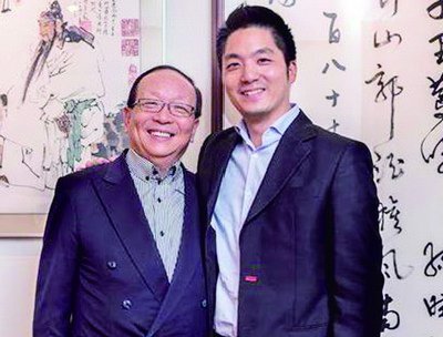 蒋万安和父亲、台湾的前外长蒋孝严。