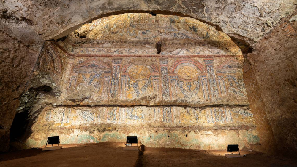 古羅馬房屋內發現精美馬賽克壁畫。 意大利文化部
