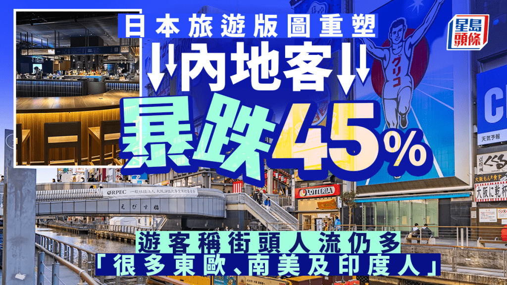 日本旅遊版圖重塑 內地客暴跌45% 遊客稱街頭人流仍多 「很多東歐、南美及印度人」