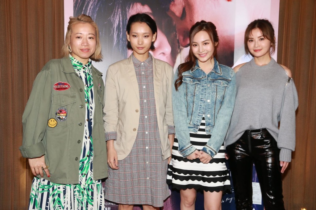 阿Sa、郭奕芯和談善言一起到戲院進行謝票活動。