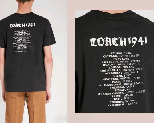 Coach一款T恤,被中國網民指控將台灣、香港和澳門列為國家。 網圖