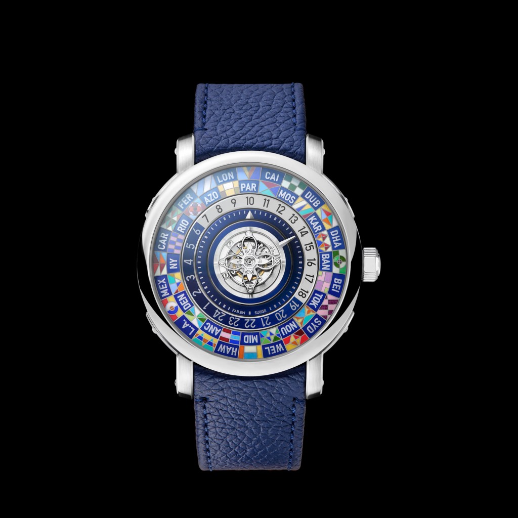 Louis Vuitton Escale Worldtime Flying Tourbillon，錶殼：40mm鉑金/ 機芯：LFT VO05.01自動/ 售價：$1,880,000。
