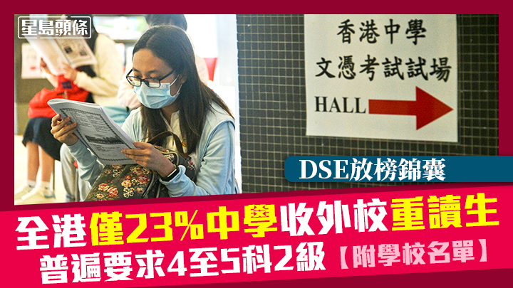 學友社學生輔導中心的調查顯示,全港僅118間中學表示會考慮收取外校重讀生。資料圖片