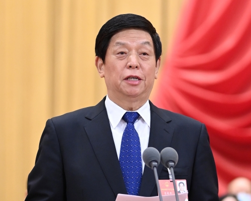栗戰書指國安法草案一定能夠順利完成立法。新華社資料圖片