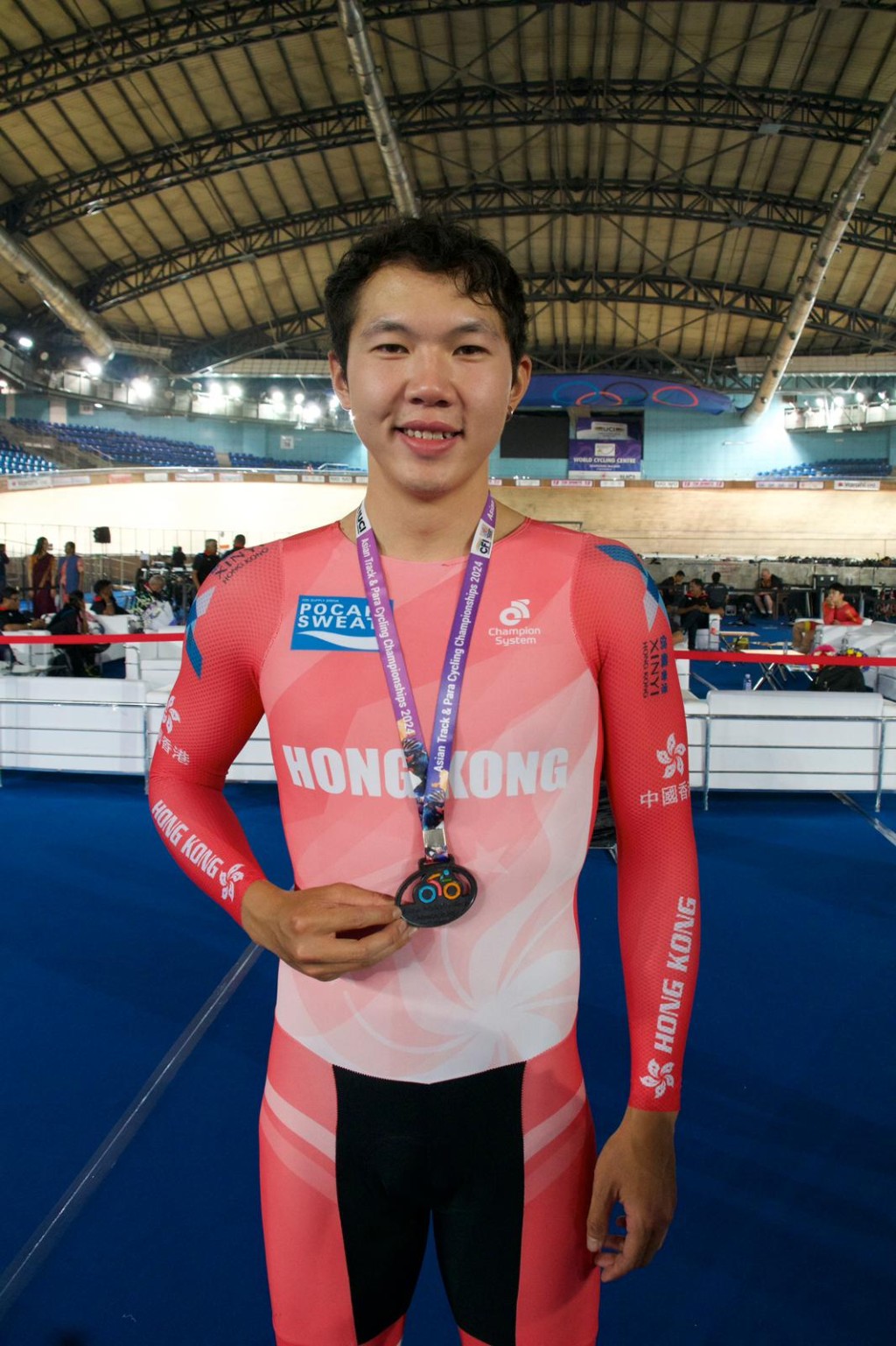 李恩浩在男子青年捕捉赛摘铜。 中国香港单车总会图片