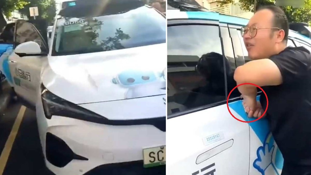 深圳有乘客遭小馬智行的車門夾著手指，無法脫困。微博