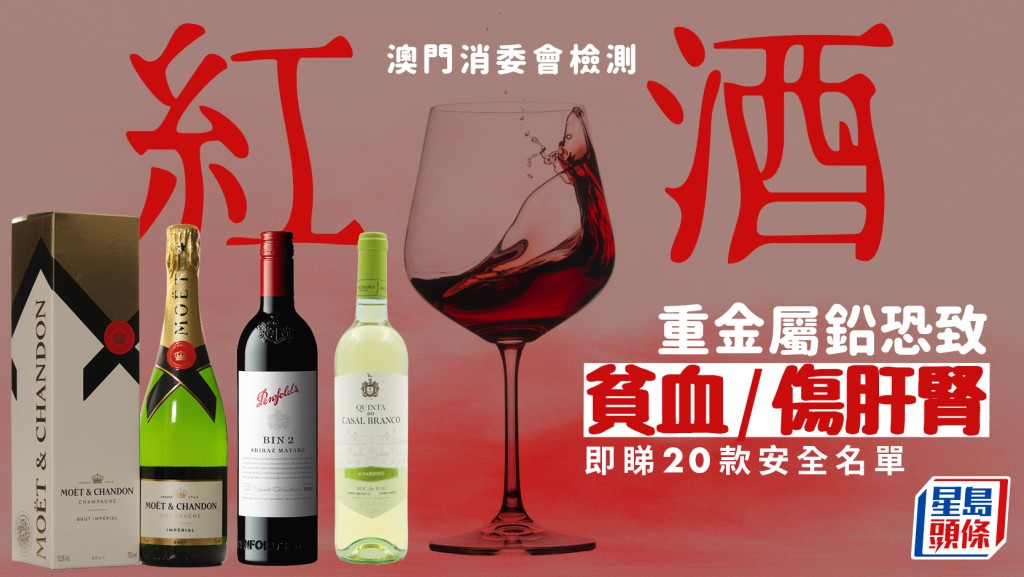 澳門消委會檢測紅酒 重金屬鉛恐致貧血/傷肝腎 即睇20款安全名單
