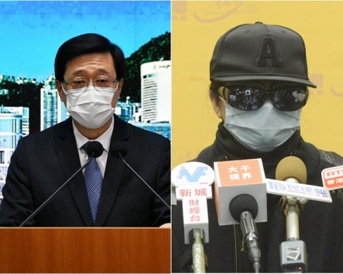 潘曉穎母親(右)呼籲李家超派代表與台灣協商。資料圖片