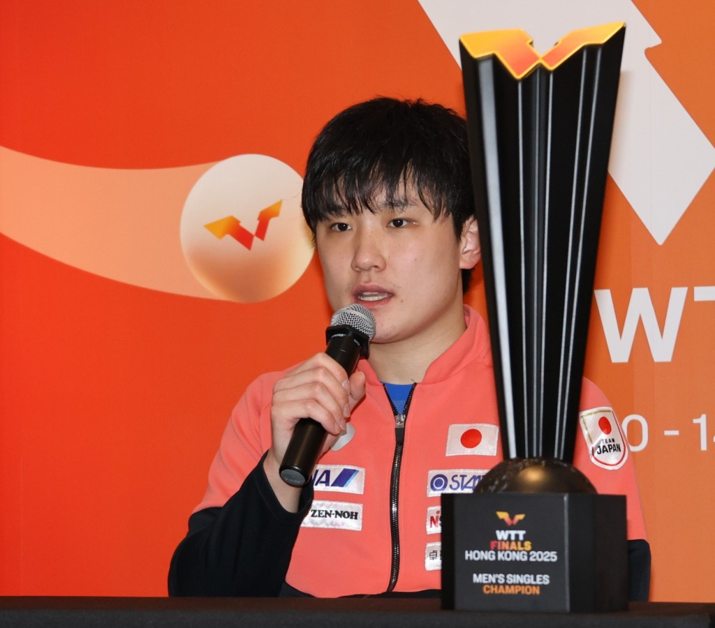 張本出席賽後記者會時表示希望延續在香港得到的成績。徐嘉華攝 張本出席賽後記者會時表示希望延續在香港得到的成績。徐嘉華攝