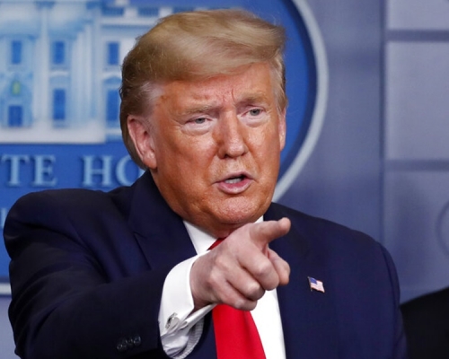 特朗普質疑中國確診數字。AP