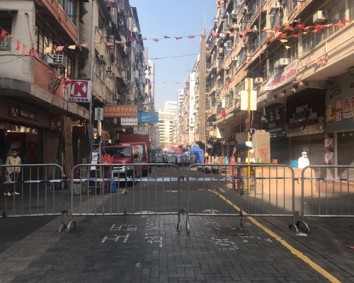 當局今日在吳松街、南京街、炮台街和甘肅街設為「受限區域」。