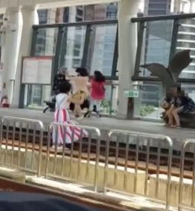 女遊客為了偷位幫友人影相不顧危險跌落路軌。fb