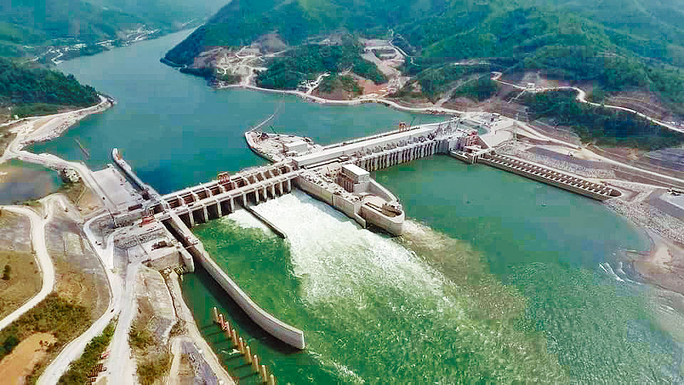 老挝沙耶武里水力发电设施。