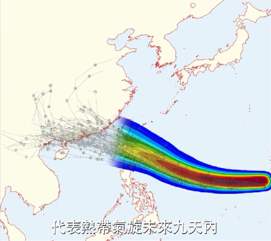 天氣模式集合預報系統自動製作,完全不經人手修訂。天文台截圖