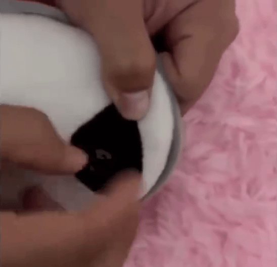 廣西女網購布公仔，驚現眼睛藏鏡頭。  新京報