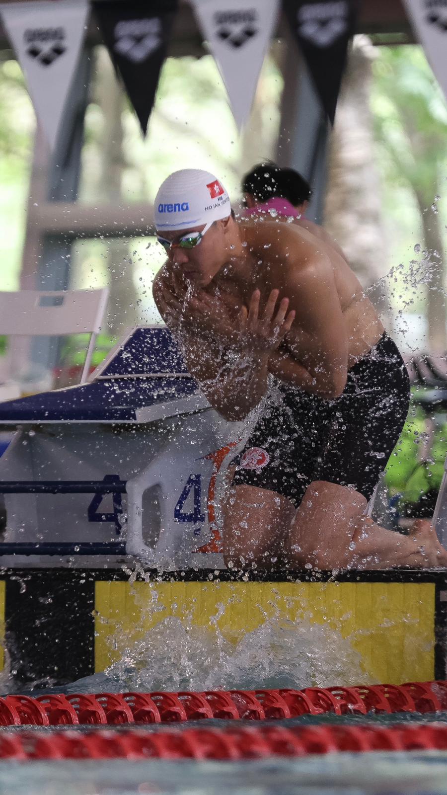 何甄陶於男子50米自由泳達奧運A標，取得巴黎奧運入場券。中國香港游泳總會圖片