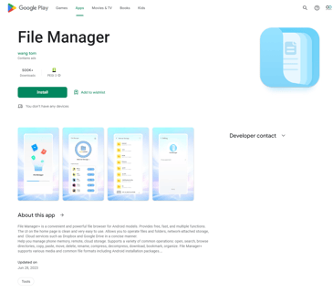 在Google Play發現有2大惡意軟件，分別為「File Recovery & Data Recovery」、「File Manager」（圖片來源：Pradeo）