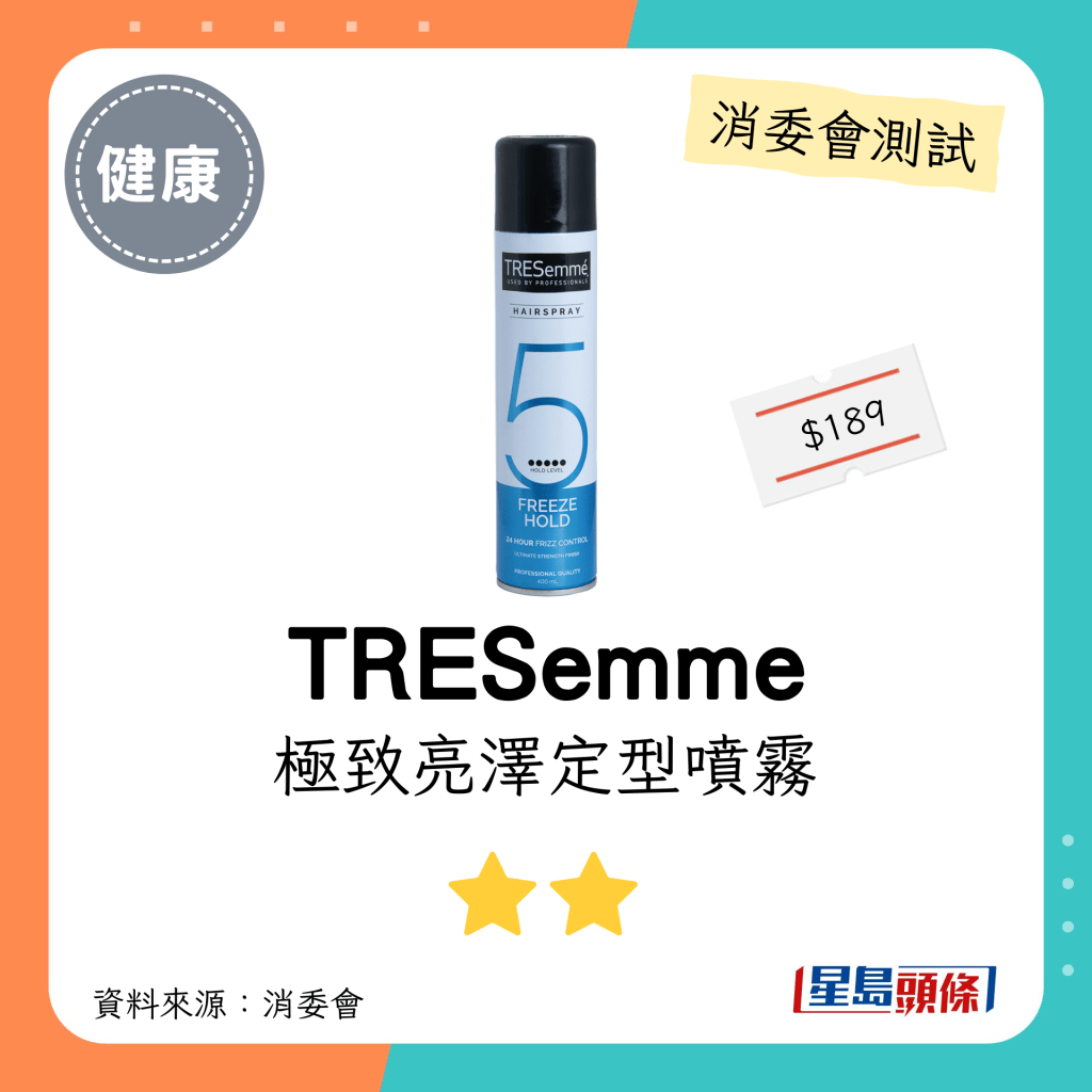 消委會髮泥髮蠟｜TRESemme 極致亮澤定型噴霧