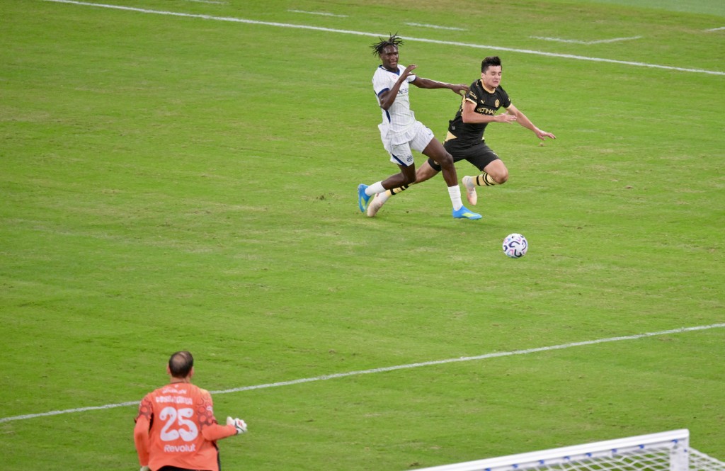 國米於19分鐘追和1:1。蘇正謙攝 國米於19分鐘追和1:1。蘇正謙攝
