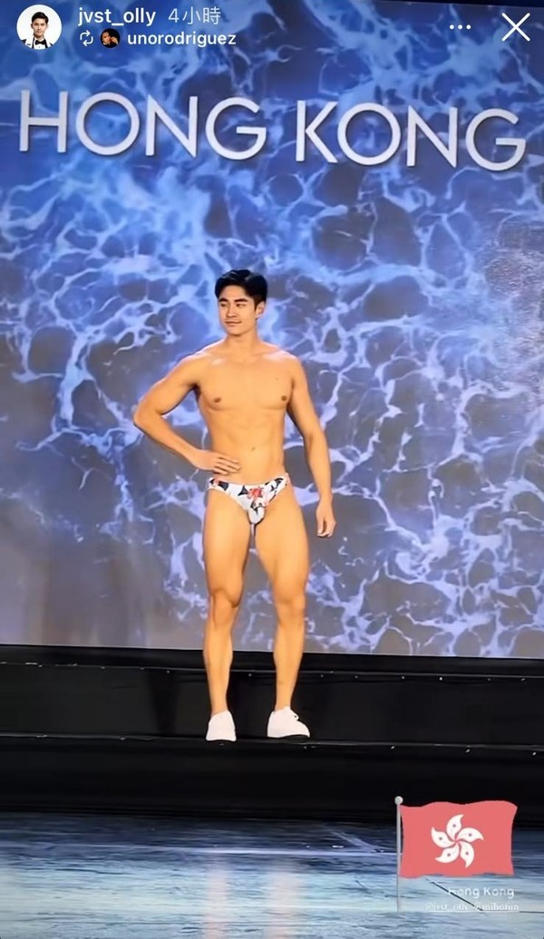 張馳杰曾在全球先生決賽上以泳褲示人。