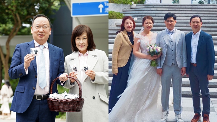 情人節放閃,陳仲尼與太太區海倫在政總外向市民大派朱古力;柯創盛則與太太出席朋友婚禮。