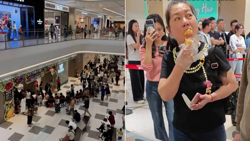 海南封關後首批榴槤抵達，居民排長隊搶購馬上嘗鮮。 中新網