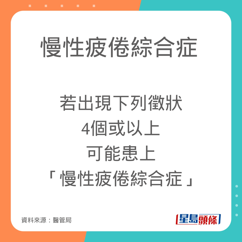 慢性疲倦綜合症的徵狀