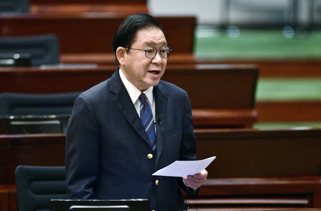 立法會工商及創新科技事務委員會主席林健鋒。 立法會工商及創新科技事務委員會主席林健鋒。