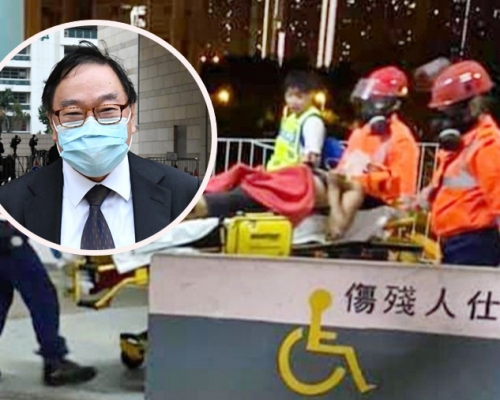家屬關注周掌心瘀傷,馬宣立醫生(小圖)亦認同情況少見。 資料圖片