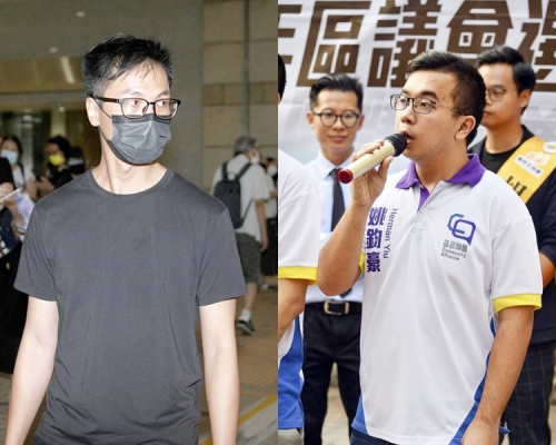 梁錦威(左)與姚鈞豪(右)獲安排明日進行宣誓。資料圖片