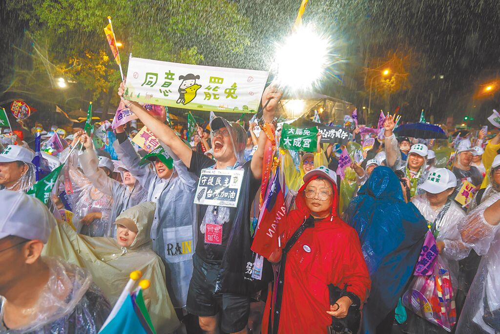 台灣綠營舉行大罷免造勢活動。中時新聞