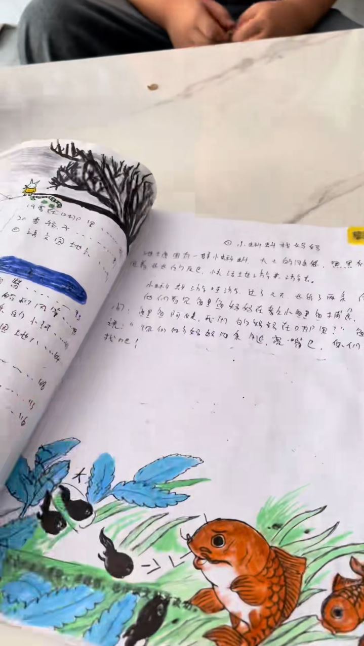 博哥纯手工复刻语文课本，技惊网络。抖音