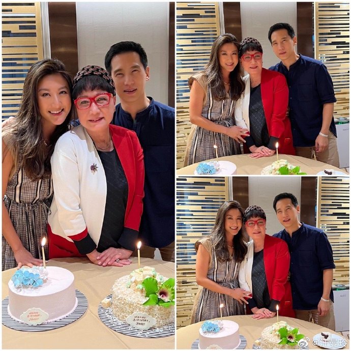 細女Ellie與台灣老公Alex Liu現身媽咪生日會。