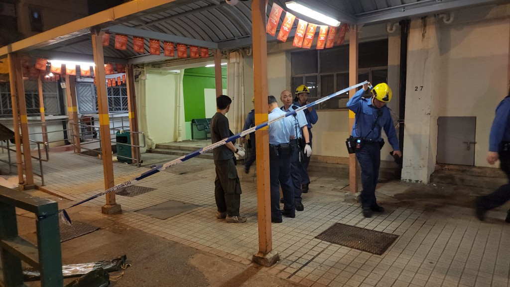 警方封鎖現場調查。黎志偉攝 警方封鎖現場調查。黎志偉攝