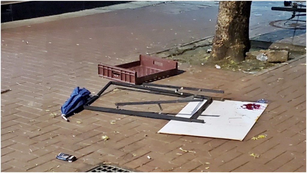 現場遺下血跡。資料圖片