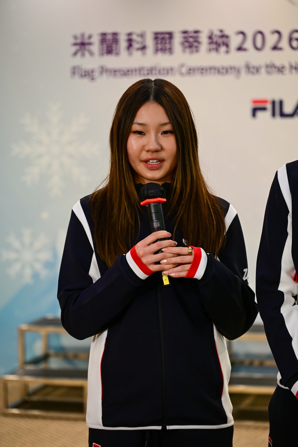 女子高山滑雪的金詠晞。攝影：魏國謙