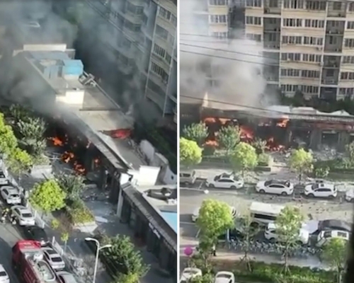 江蘇徐州燒烤店煤氣洩漏發生爆炸，1人受傷送院。