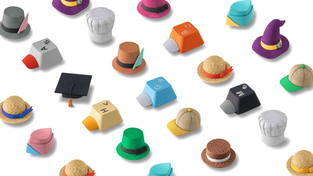 開發團隊也針對帽子設計了各種款式。 Google