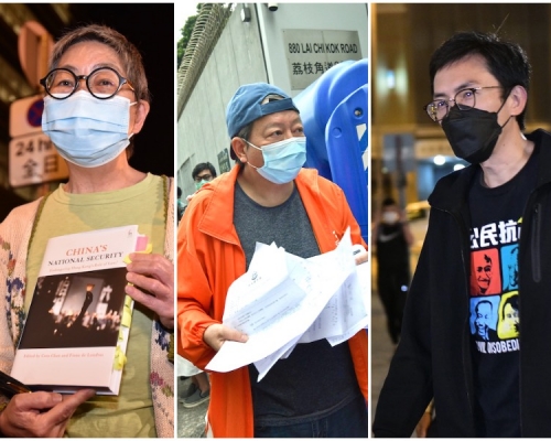 吳靄儀(左)、李卓人(中)及吳文遠(右)等人昨日被捕。資料圖片