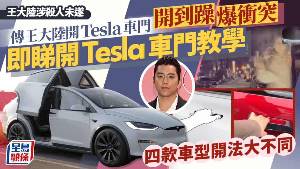 王大陸涉殺人未遂丨傳開Tesla車門開到躁爆衝突 即睇開Tesla車門教學 四款車型開法大不同