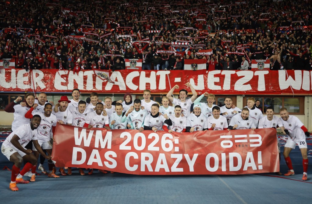 奧地利逼和波斯尼亞，鎖定明年決賽周席位。路透社