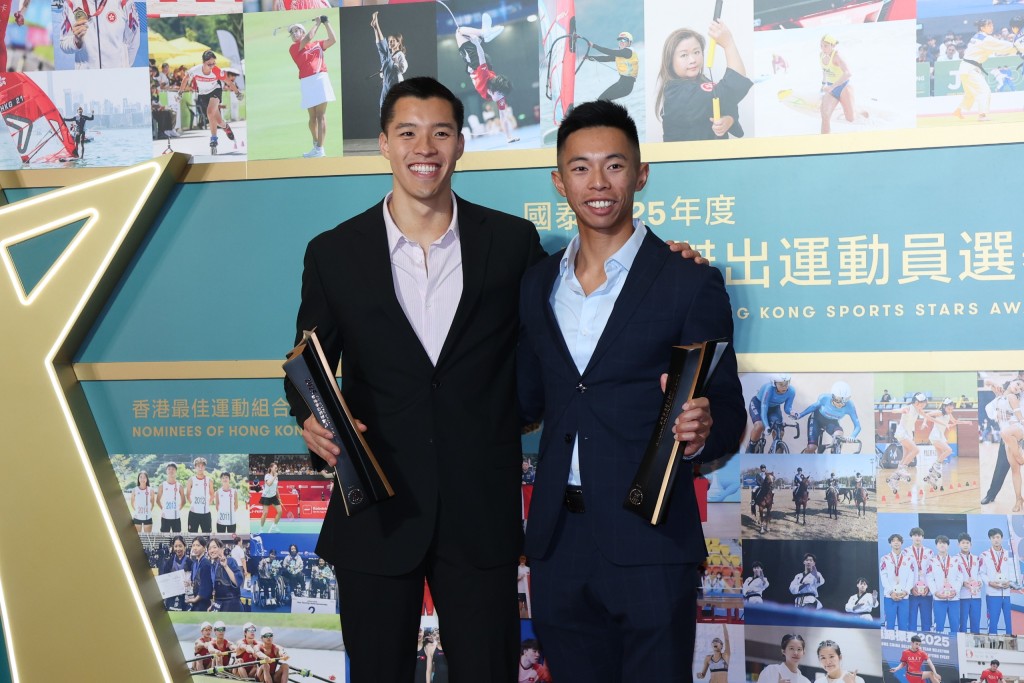 趙顯臻（右）及何甄陶（左）同是第一次奪傑運獎項。蘇正謙攝