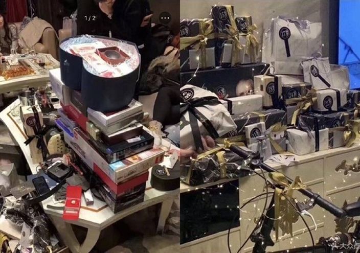 富婆送了28份禮物給鴨王。網圖