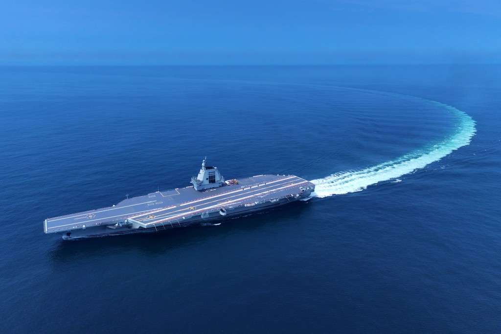 福建艦已完成8次海試。新華社