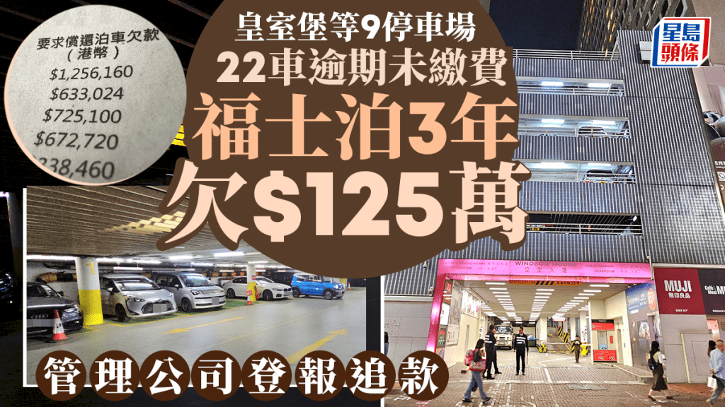 停車場公司登報追逾期費 福士泊皇室堡3年欠$125萬 網民料無人贖車