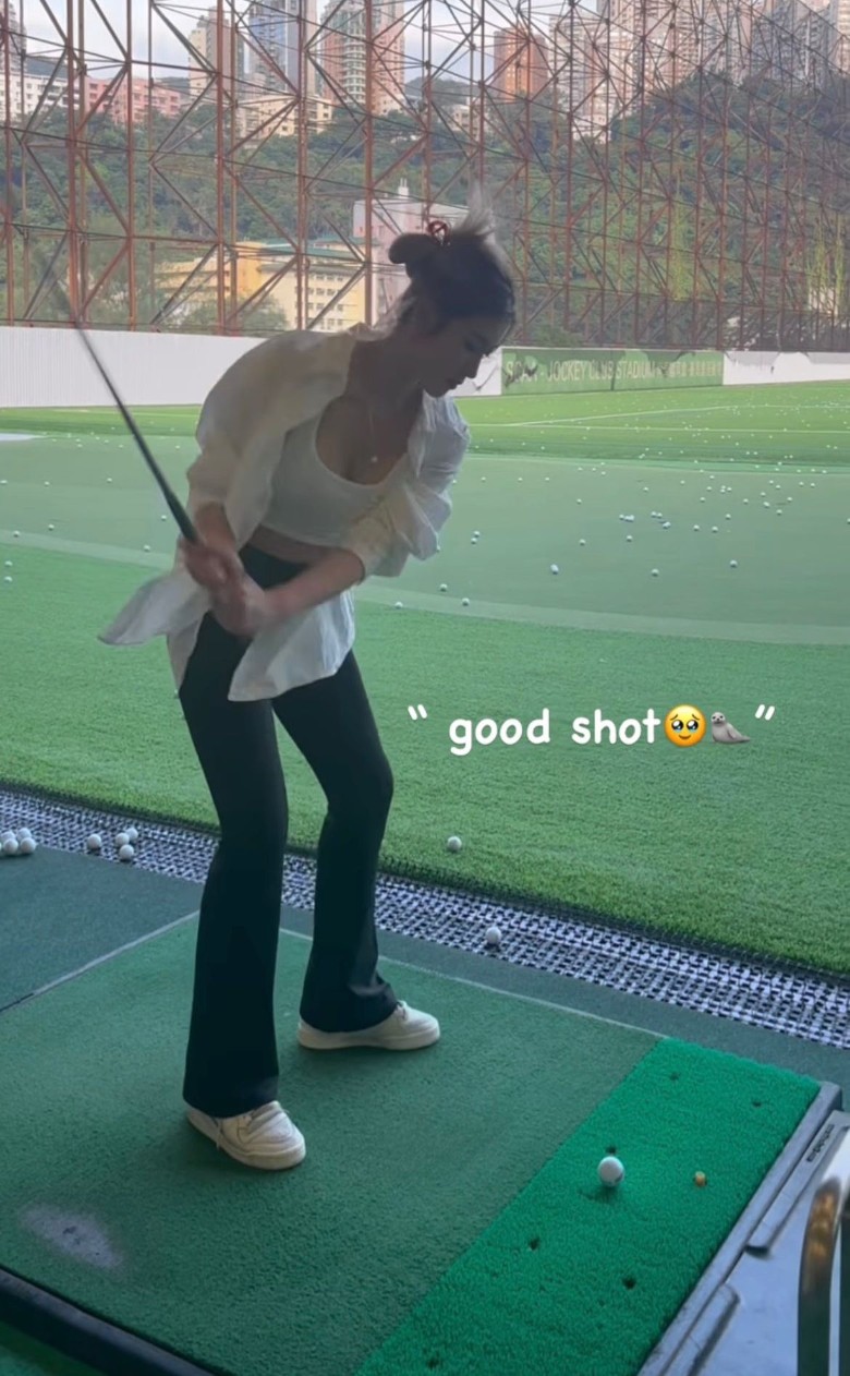 郭珮文落選後去大吃一頓，又去打高爾夫球。