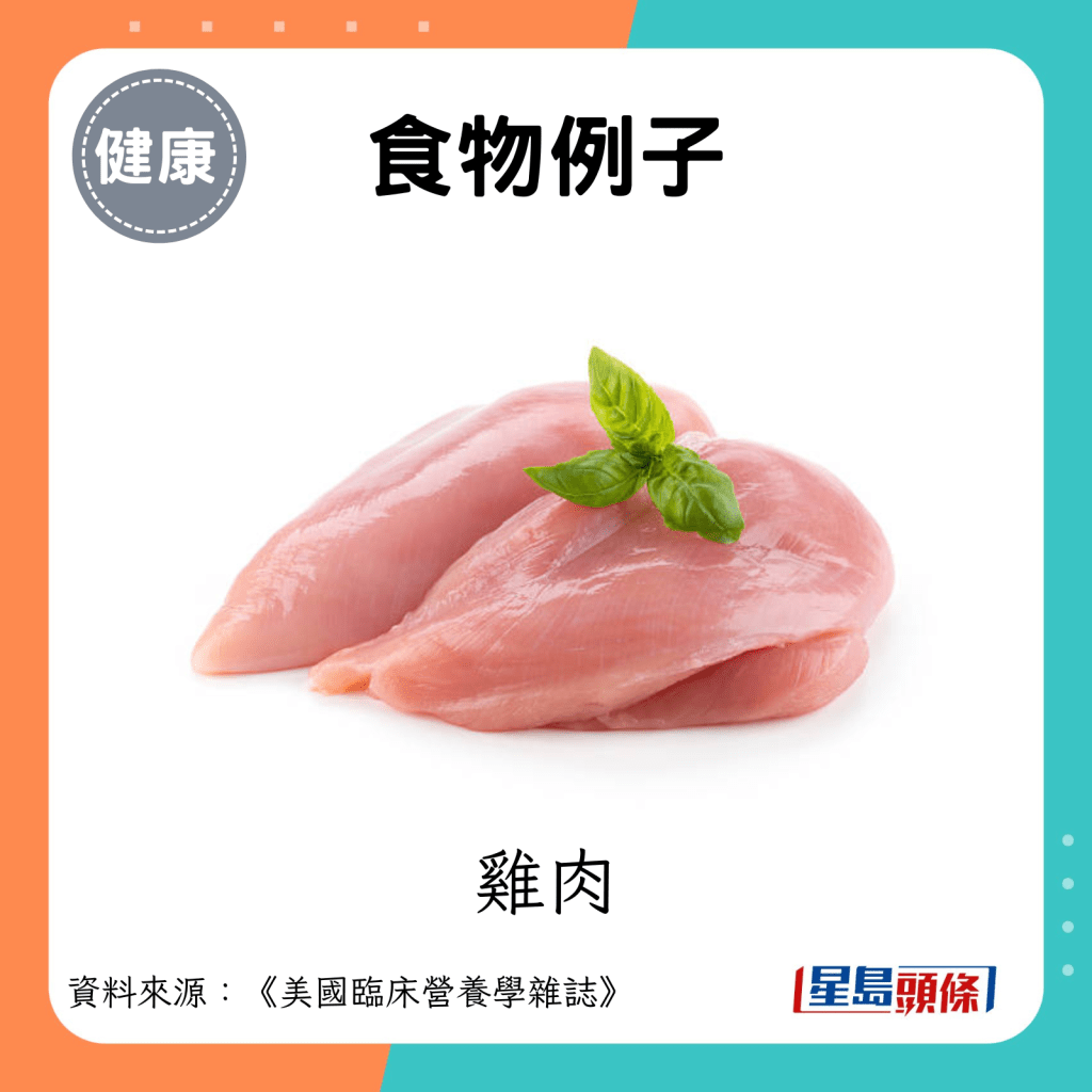 動物性蛋白質例子：雞肉